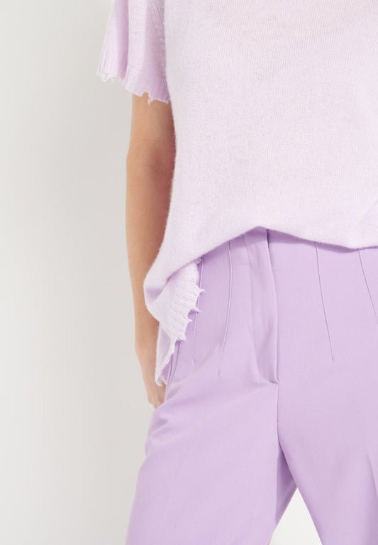 T-shirt col rond cachemire lilas femme - AVA 6